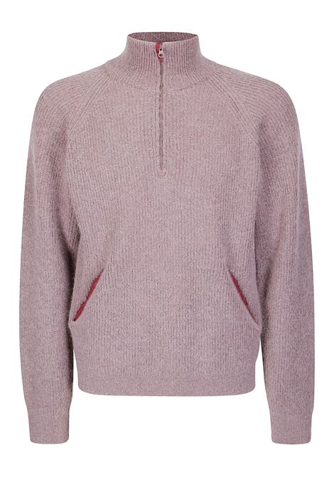 essence mohair mixed knit top man brown HIKING PATROL | AW25104MAROON